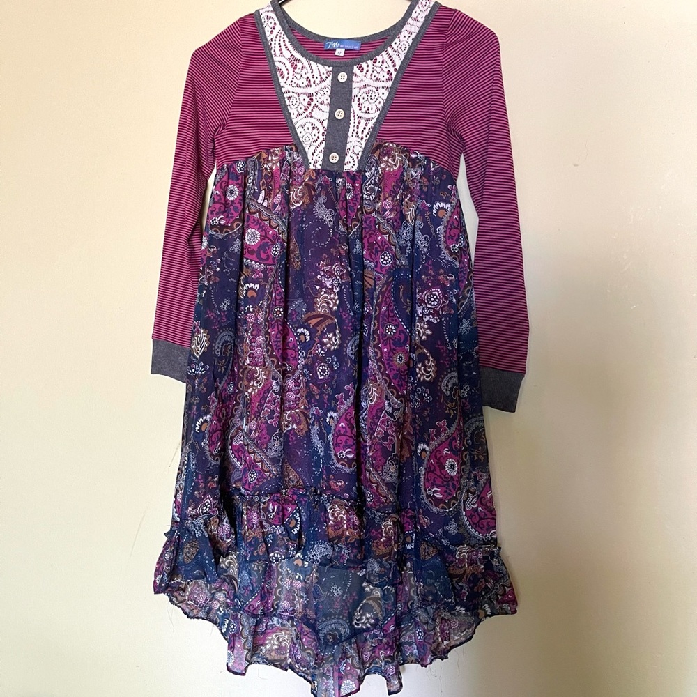 Girls dress Size 12 lined, shorter in the front